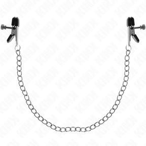 Nippelklemmen mit flacher Kette Silber 34 cm