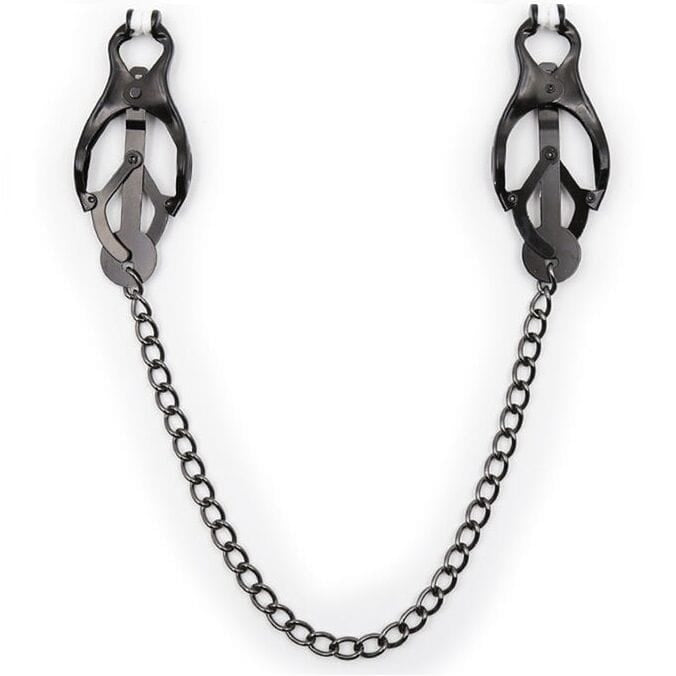 Nippelklemmen Japanische Nippelklammern mit Schwarzer Kette