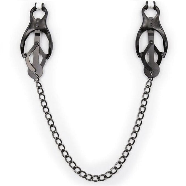 Nippelklemmen Japanische Nippelklammern mit Schwarzer Kette
