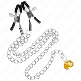 Nippelklemmen Kette mit Hornanhänger Schwarz
