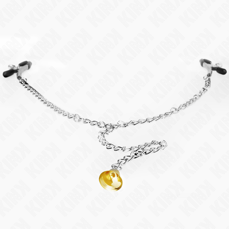 Nippelklemmen Kette mit Hornanhänger Schwarz – Ansicht 3