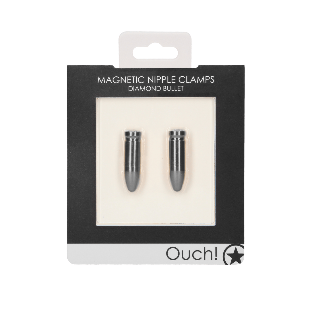 Nippelklemmen Ouch magnetisch mit Strassstein Grau 1 x Ø 1 cm – Ansicht 2