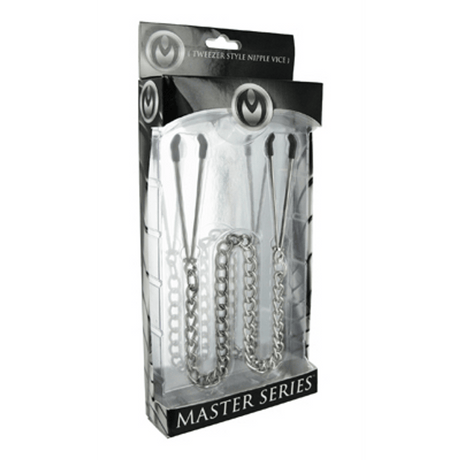 Nippelklemmen Master Series Reign Pinzettenklemmen mit Kette Stahl Silber 21 cm – Ansicht 2