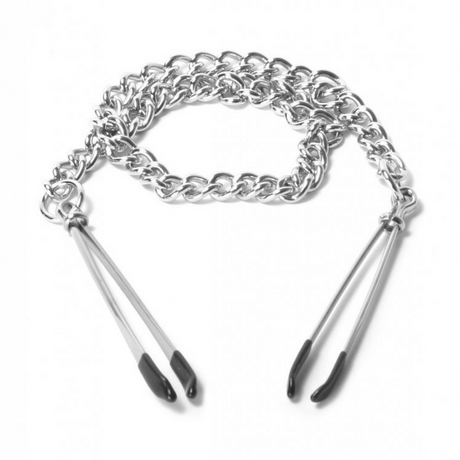 Nippelklemmen Master Series Reign Pinzettenklemmen mit Kette Stahl Silber 21 cm