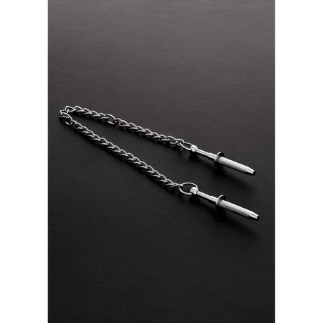 Nippelklemmen mit Nadelspitzen und Kette Silber 48,5 cm