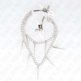 Nippelklemmen mit Spikes Ketten Schwarz