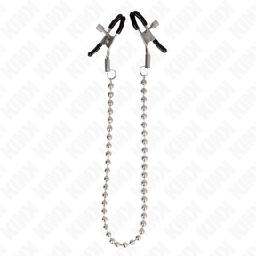 Nippelklemmen an Kugelkette Silber 30 cm