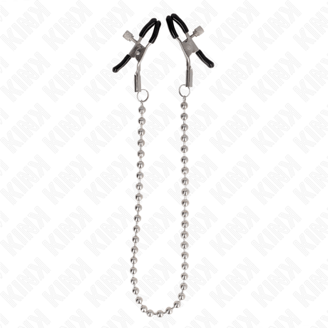 Nippelklemmen Perlenkette Schwarz