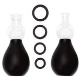 Nippelsauger Ouch als Set mit vier Ringen Schwarz 7 cm