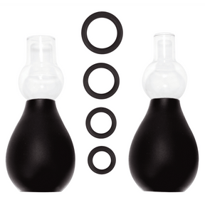 Nippelsauger Ouch als Set mit vier Ringen Schwarz 7 cm