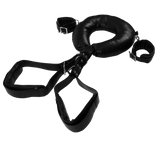 Oberschenkel-Sling Ouch gepolstert mit Handschellen Schwarz 72 cm – Ansicht 4