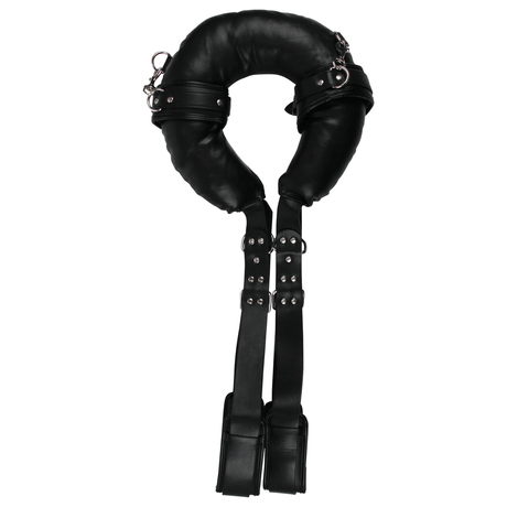 Oberschenkel-Sling Ouch gepolstert mit Handschellen Schwarz 72 cm – Ansicht 5
