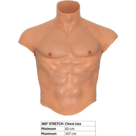Oberteil Verborgene Bedürfnis Alter Ego Silikon-MännertorsShirt mit ABS-Fleisch Hautfarbe