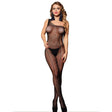 One Shoulder Fishnet Bodystocking mit Diamanten Schwarz Einheitsgröße