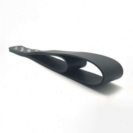 Paddle aus Leder doppelt geschlitzt Schwarz 44,5 cm – Ansicht 3