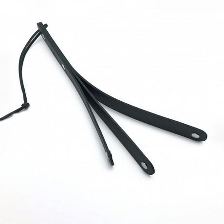 Paddle aus Leder mit drei Riemen Schwarz 39,5 cm – Ansicht 2