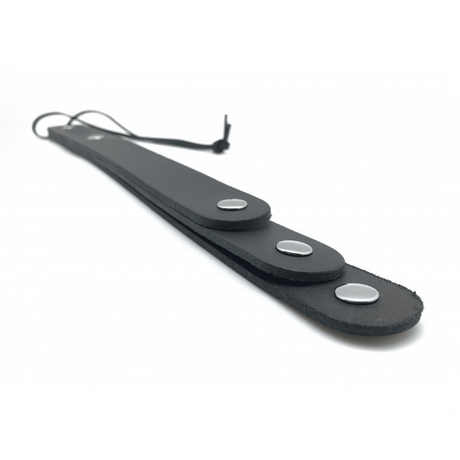 Paddle aus Leder mit drei Riemen Schwarz 39,5 cm – Ansicht 3