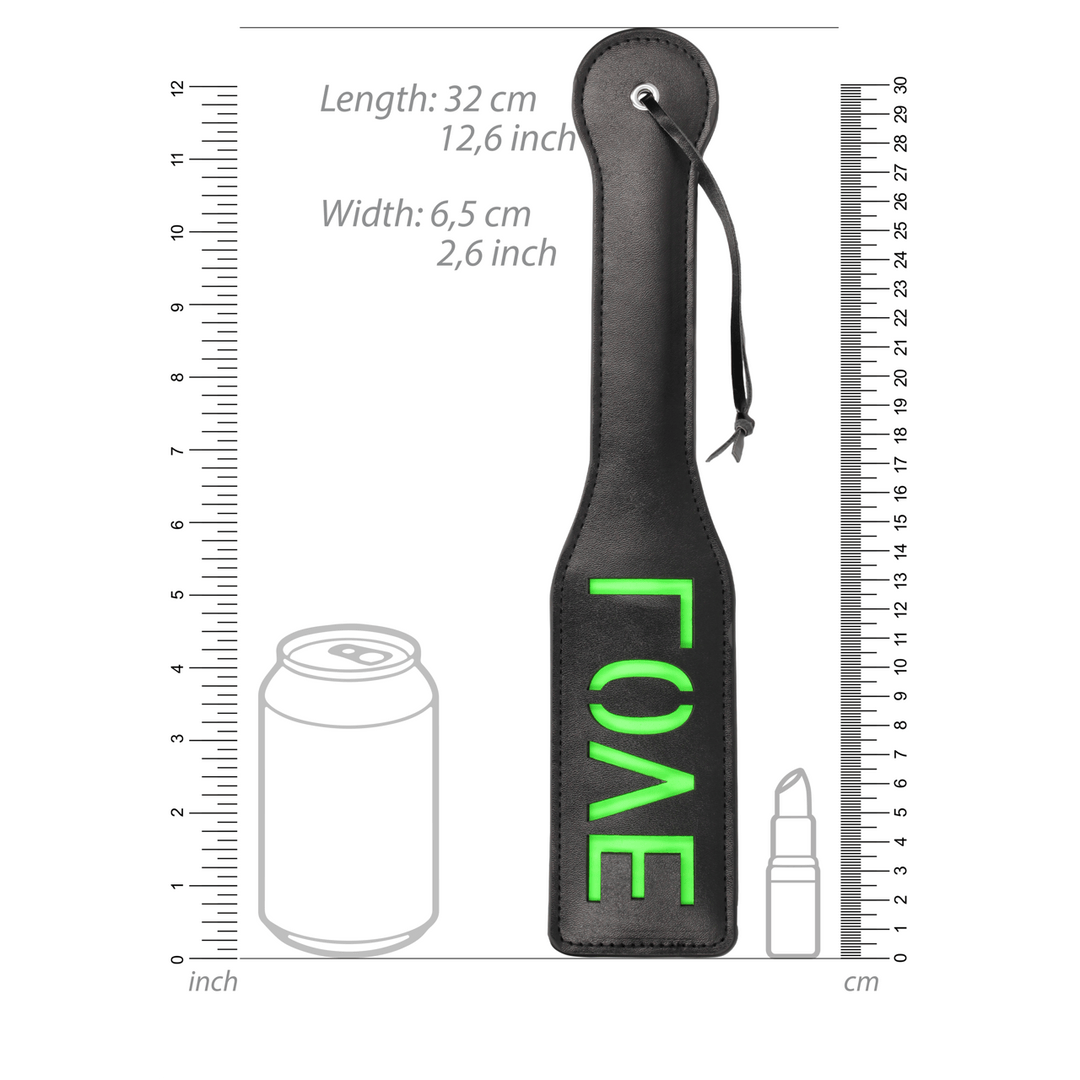 Paddle Ouch mit Love-Prägung Neongrün 32,2 cm – Ansicht 5