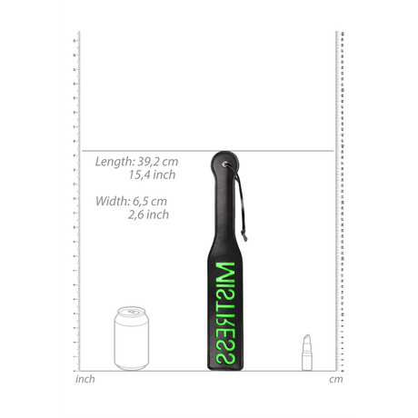 Paddle Ouch mit Mistress-Prägung Neongrün 39,5 cm – Ansicht 7