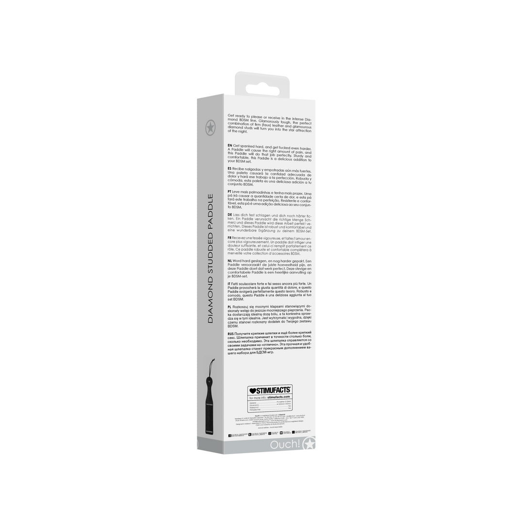 Paddle Ouch mit Strasssteinen Schwarz 30,2 x 6,3 cm – Ansicht 3