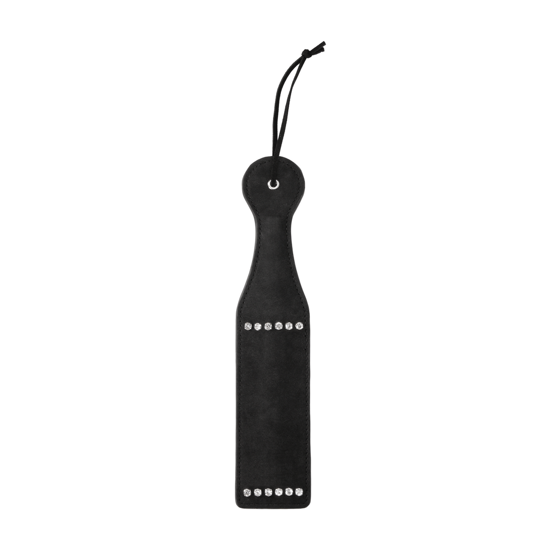 Paddle Ouch mit Strasssteinen Schwarz 30,2 x 6,3 cm