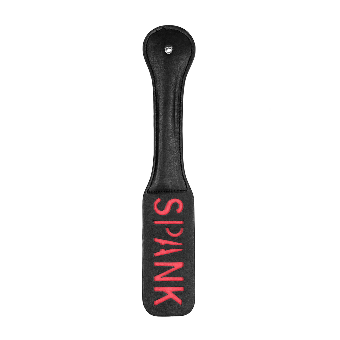 Paddle Ouch mit Spank-Prägung Schwarz 31,5 x 5,5 cm