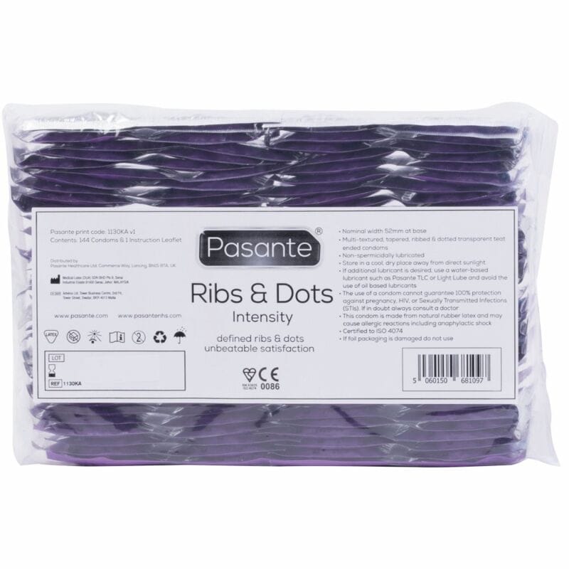 Pasante - Ribs & Dots Intensity Kondome 144 Einheiten