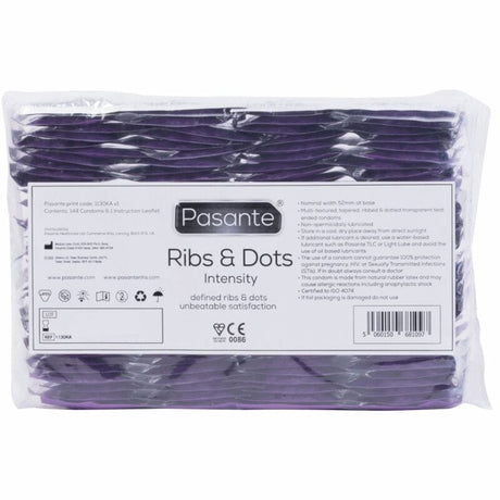 Pasante - Ribs & Dots Intensity Kondome 144 Einheiten