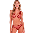 Belissana BH + String Set Burgunderrot L/XL Schwarz
