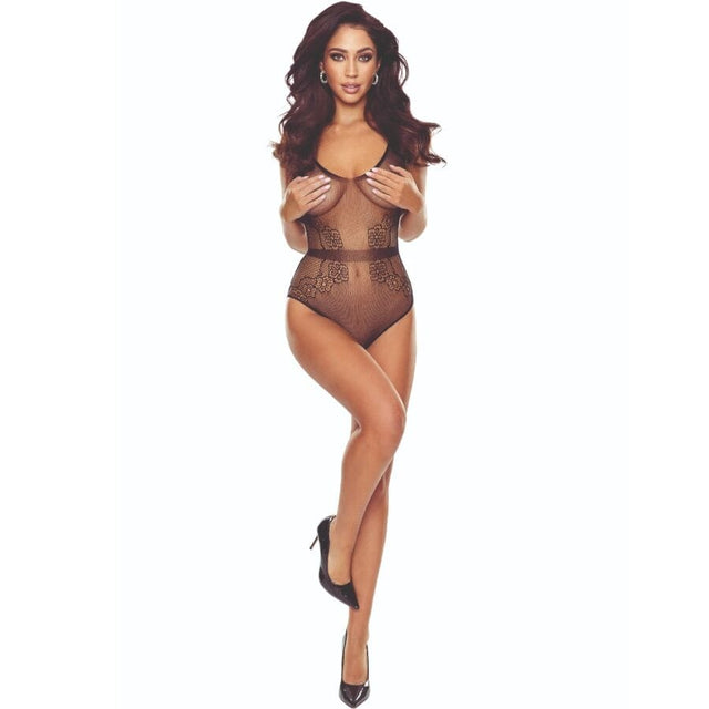 Bodystocking Bs115 Schwarzer Gitter-Bodystocking