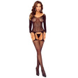 Passion - Bs125 Schwarzer Mesh-Bodystocking