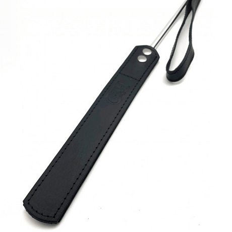 Peitsche mit Metallgriff Schwarz und Silber 52 cm – Ansicht 2
