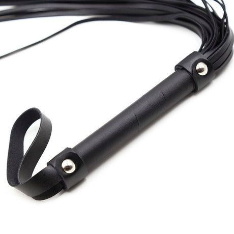 Peitsche mit silbernen Klammern Schwarz 64 cm