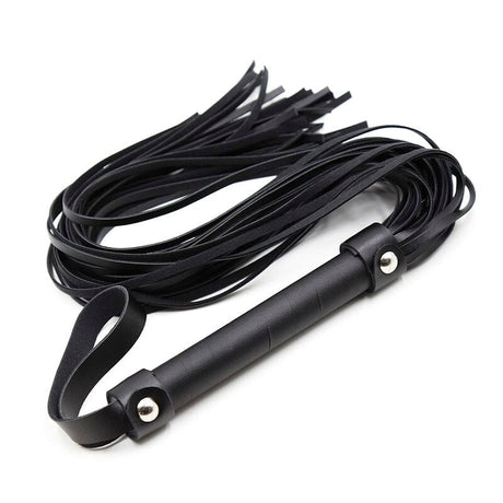 Peitsche mit silbernen Klammern Schwarz 64 cm