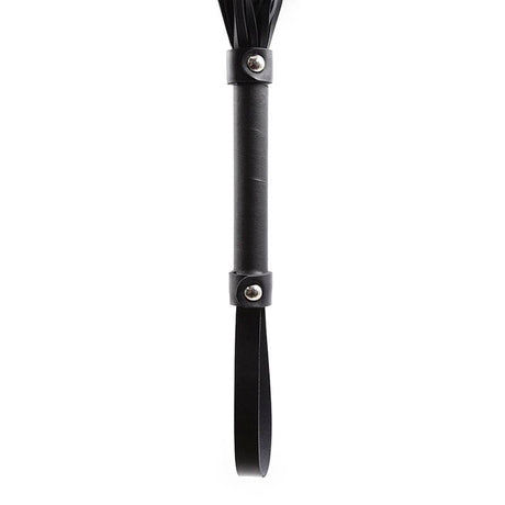 Peitsche mit silbernen Klammern Schwarz 64 cm