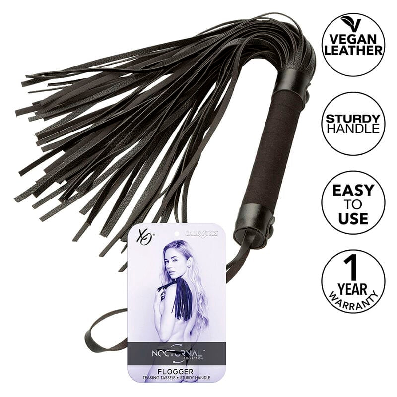 Peitsche Nocturnal Flogger Leder Schwarz