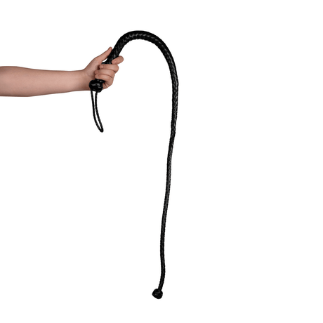 Peitsche Ouch geflochten einsträngig mit Endknoten Schwarz 122 cm – Ansicht 7