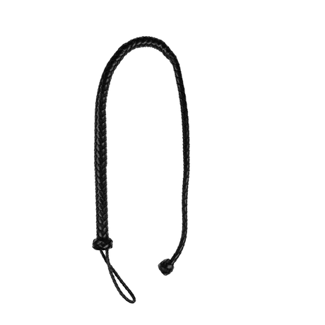Peitsche Ouch geflochten einsträngig mit Endknoten Schwarz 122 cm – Ansicht 3