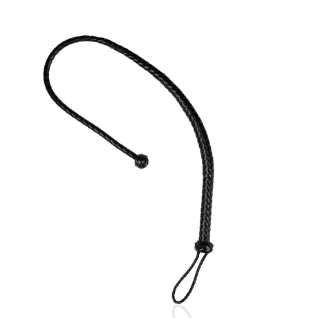 Peitsche Ouch geflochten einsträngig mit Endknoten Schwarz 122 cm