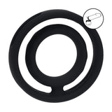 Hodenring gerippt für Penis und Hoden aus Silikon Schwarz 5,4 x 5,4 cm