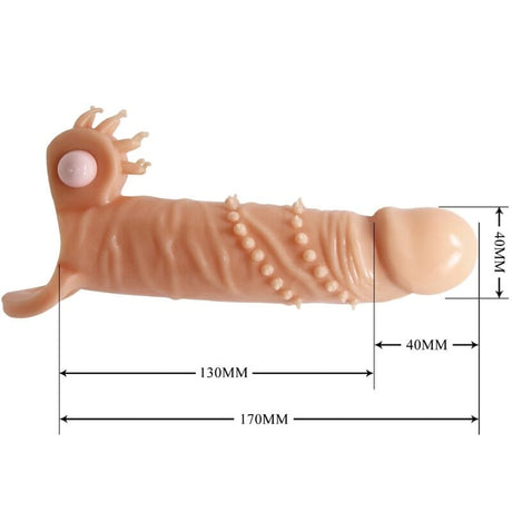 Penishülle Connor + Klitorisstimulator Fleisch Hautfarbe 6,7 cm