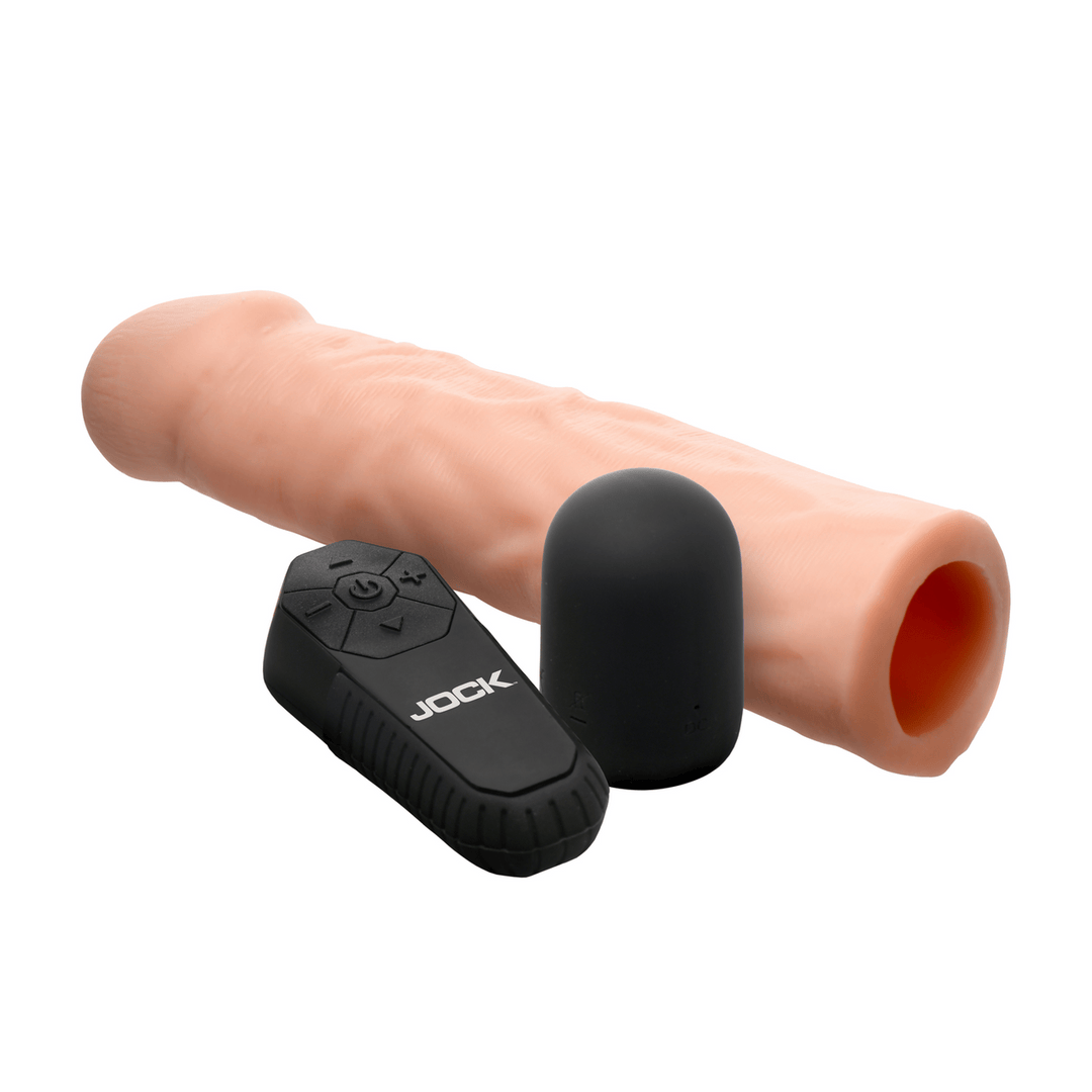 Penishülle Jock Enhancer vibrierend mit Fernbedienung Natur 18,8 x Ø 4,6 cm
