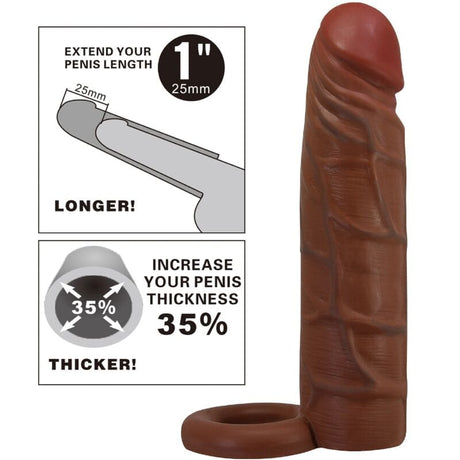 Penishülle Kaile mit Verlängerung Mulatte 2,5 cm