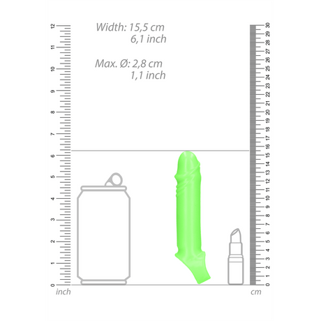 Penishülle Ouch glatt nachtleuchtend Grün 10 x Ø 2,8 cm – Ansicht 5