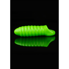 Penishülle Ouch mit Rillen nachtleuchtend Grün 10 x Ø 4 cm