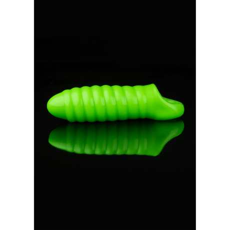Penishülle Ouch mit Rillen nachtleuchtend Grün 10 x Ø 4 cm