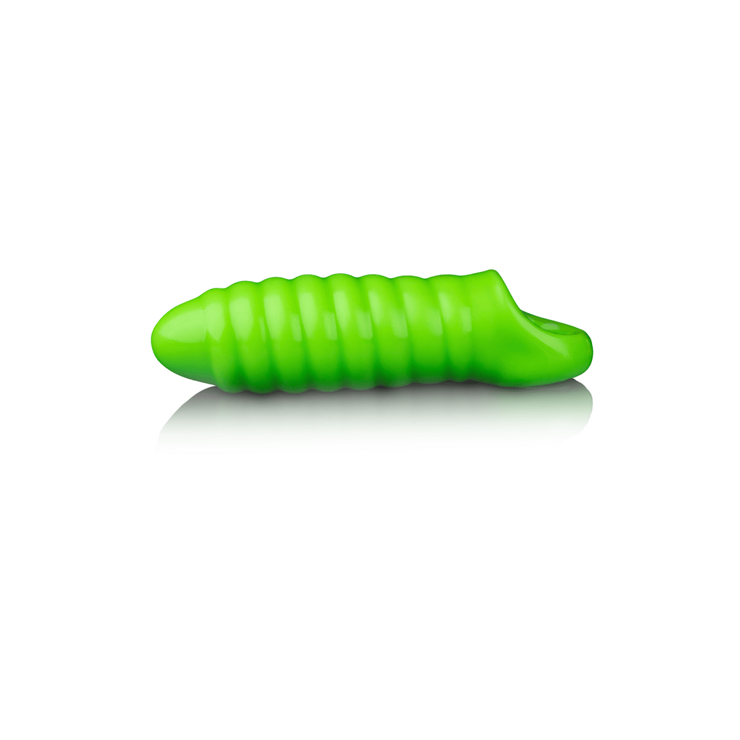 Penishülle Ouch mit Rillen nachtleuchtend Grün 10 x Ø 4 cm – Ansicht 4