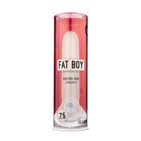 Penishülle PerfectFitBrand Fat Boy Micro Rib Transparent 16 cm – Ansicht 2