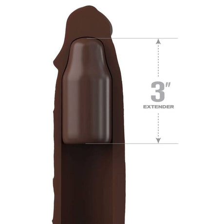 Penishülle Pipedreams Verlängerung mit Riemen Braun 7 cm
