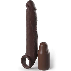 Penishülle Pipedreams Verlängerung mit Riemen Braun 7 cm